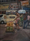 Market (ART-18009-118463) - Handpainted Art Painting - 12in X 16in