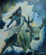 Mahadev On Nandi – Original Hand-Painted Shiva Artwork | Divine Power & Spiritual Energy (ART-17209-118491) - Handpainted Art Painting - 20in X 24in