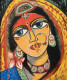Kumaoni Lady Portrait (PRT-8079-118507) - Canvas Art Print - 20in X 24in