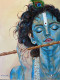 ShreeKrishna (ART-16888-118666) - Handpainted Art Painting - 24in X 30in