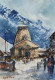 A Snowy Morning In Kedarnath (ART-18048-118644) - Handpainted Art Painting - 10in X 14in
