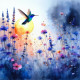 Where Light Blooms And Wings Pause (PRT-8429-118658) - Canvas Art Print - 18in X 18in