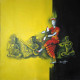 Rhythm Of Tradition – Bharatanatyam Dance Painting (ART-3674-118667) - Handpainted Art Painting - 24in X 24in