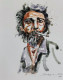 Urban Soul: Expressive Hand-Painted Man Portrait (PRT-17209-118801) - Canvas Art Print - 28in X 36in