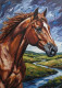 Abstract Horse Portrait (ART-3319-118886) - Handpainted Art Painting - 24in X 36in