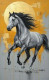 Abstract Running Horse Portrait (ART-3319-118882) - Handpainted Art Painting - 24in X 36in