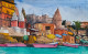 Benaras Ghat (ART-7901-118898) - Handpainted Art Painting - 22in X 14in