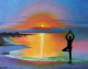 Suryanamaskar (ART-8011-118874) - Handpainted Art Painting - 13in X 17in