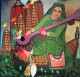 Saraswati Mata Painting (ART-6706-118976) - Handpainted Art Painting - 36in X 36in