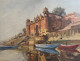 Ghats Of Banaras (ART-15644-119013) - Handpainted Art Painting - 16in X 12in