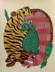 Original Gond Art Painting | Handmade Tribal Folk Artwork (ART-16885-118951) - Handpainted Art Painting - 16in X 20in