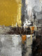 Modern Abstract Textured Painting | Original Handmade Acrylic Wall Art | Gold Grey (ART-16885-119129) - Handpainted Art Painting - 36in X 48in