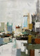 Abstract Cityscape Painting | Original Handmade Contemporary Wall Art | Modern Decor (ART-16885-119132) - Handpainted Art Painting - 36in X 48in