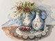 Floral Still Life In Watercolor (ART-8171-119128) - Handpainted Art Painting - 16in X 11in