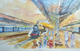 Arrival At The Platform (ART-8658-119293) - Handpainted Art Painting - 40in X 30in