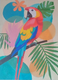 Macaw Tropical Art/ Boho Art (ART-17176-119301) - Handpainted Art Painting - 12in X 16in