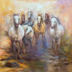 7 Running Horses (ART-1522-119384) - Handpainted Art Painting - 48in X 48in