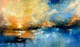 Abstract Landscape Painting | Original Handmade Contemporary Wall Art (ART-16885-119432) - Handpainted Art Painting - 60in X 36in
