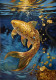 Fish Painting (ART-6706-119513) - Handpainted Art Painting - 36in X 48in