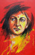 Inner Fire – Contemporary Indian Woman Portrait (ART-6730-119504) - Handpainted Art Painting - 20in X 30in