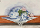 Still Life Blue Pottery (ART-8171-119578) - Handpainted Art Painting - 22in X 16in