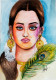Watercolor Girl Painting (ART-18136-119600) - Handpainted Art Painting - 8in X 12in