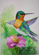 Bird Painting (ART-17940-119596) - Handpainted Art Painting - 24in X 8in