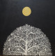 Golden Stillness (ART-6730-119564) - Handpainted Art Painting - 18in X 18in