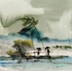 Sea Storm (ART-8904-119599) - Handpainted Art Painting - 11in X 11in