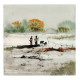Man Walking Goats In The Village (ART-8904-119544) - Handpainted Art Painting - 11in X 11in