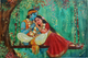 Radha-Krishna In Devine Embrace (ART-17974-119593) - Handpainted Art Painting - 20in X 16in