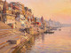 Sacred Dawn On Ganga (PRT-15697-119934) - Canvas Art Print - 60in X 45in