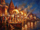 Divine Light Of Kashi (PRT-15697-119932) - Canvas Art Print - 60in X 45in
