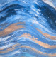 Golden Tide Over Blue (ART-8156-118739) - Handpainted Art Painting - 27in X 27in