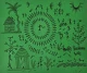 ANCIENT WARLI ARTS ON HANDMADE PAPER USING ACRYLIC PAINT (ART-2050-120038) - Handpainted Art Painting - 11in X 8in