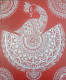“Sacred Crimson – Mandala Swan” (PRT-18077-120011) - Canvas Art Print - 20in X 24in