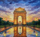 India Gate Painting- Twilight Over The Rajpath (ART-3319-120045) - Handpainted Art Painting - 36in X 30in