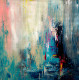 Quiet Layers – Modern Abstract Artwork In Soft Blue And Neutral Hues (ART-8156-118510) - Handpainted Art Painting - 23in X 23in
