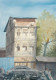 White Building (ART-7362-120076) - Handpainted Art Painting - 10in X 15in