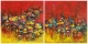 Waterlily-0044 Diptych (ART-16405-120137) - Handpainted Art Painting - 48in X 24in
