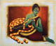 Garland Of Silence (ART-18220-120103) - Handpainted Art Painting - 36in X 30in