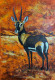 Ember Savanna Sentinel (ART-18220-120370) - Handpainted Art Painting - 13in X 18in