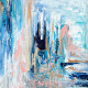 Shades Of Blue In Soft Abstract Layers (PRT-8156-120125) - Canvas Art Print - 60in X 60in