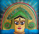 Maha Shakti Maa Durga (ART-5791-120378) - Handpainted Art Painting - 17in X 12in