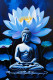 Lotus Buddha Canvas Print – Meditative Blue Buddha With Radiant Lotus Flower (PRT-16330-120246) - Canvas Art Print - 24in X 36in