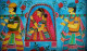 Madhubani Palki & Bride (ART-5791-120403) - Handpainted Art Painting - 16in X 11in