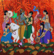 Radha Krishna (ART-3324-120436) - Handpainted Art Painting - 57in X 57in