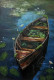 The Sunken Lotus Skiff (ART-18220-120429) - Handpainted Art Painting - 8in X 12in