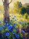 Meadow Of The Blue Cosmos (PRT-15697-120449) - Canvas Art Print - 45in X 60in