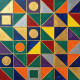 Golden Geometry Harmony – Modern Abstract Geometric Art Print (PRT-16330-120530) - Canvas Art Print - 24in X 24in